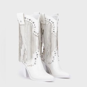 Dolls kill sugar thrillz present perfect cowboy boots white size 11